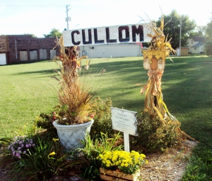 Ladies of the Cullom HCE Unit's decorations at the corner of Hack & Oak Street.